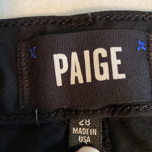 Paige Hoxton Ankle Jacqueline in Black Shadow high rise raw hem Sz 28 - Picture 7 of 16